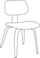 stoel lijn tekening vector. een zacht stoel vector achtergrond. fauteuil icoon. schets van een elegant stoel.