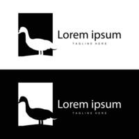 vector illustratie eend logo ontwerp zwart silhouet dier zwaan gevogelte boerderij gemakkelijk minimalistische