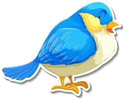 schattige blauwe vogel dieren cartoon sticker vector