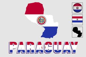 Paraguay vlag en kaart in een vector grafisch