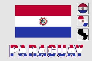 Paraguay vlag en kaart in een vector grafisch
