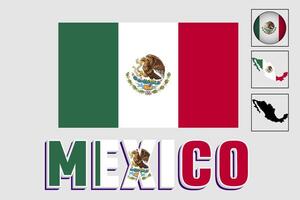 Mexico vlag en kaart in een vector grafisch