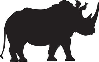 neushoorn silhouet vector illustratie wit achtergrond