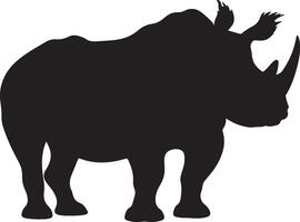 neushoorn silhouet vector illustratie wit achtergrond