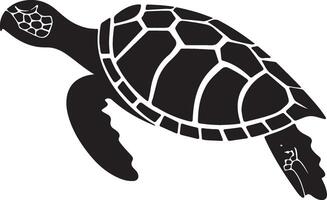 schildpad silhouet vector illustratie wit achtergrond