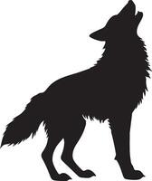 wolf silhouet vector illustratie wit achtergrond