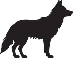 wolf silhouet vector illustratie wit achtergrond
