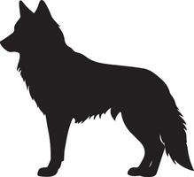 wolf silhouet vector illustratie wit achtergrond