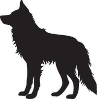 wolf silhouet vector illustratie wit achtergrond