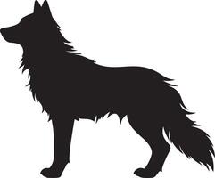 wolf silhouet vector illustratie wit achtergrond