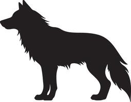 wolf silhouet vector illustratie wit achtergrond