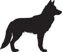 wolf silhouet vector illustratie wit achtergrond