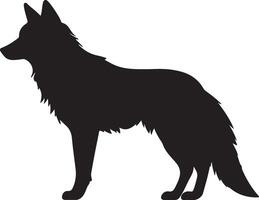 wolf silhouet vector illustratie wit achtergrond