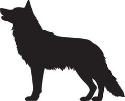 wolf silhouet vector illustratie wit achtergrond