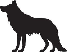 wolf silhouet vector illustratie wit achtergrond