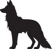 wolf silhouet vector illustratie wit achtergrond