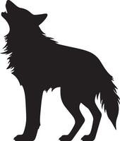 wolf silhouet vector illustratie wit achtergrond