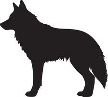 wolf silhouet vector illustratie wit achtergrond