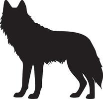 wolf silhouet vector illustratie wit achtergrond