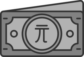 nieuw Taiwan dollar lijn gevulde grijswaarden icoon vector