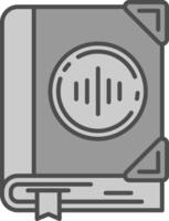 audio boek lijn gevulde grijswaarden icoon vector