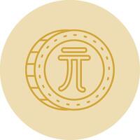 nieuw Taiwan dollar lijn geel cirkel icoon vector