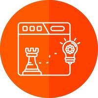 strategisch plan lijn rood cirkel icoon vector