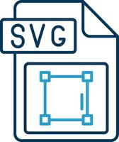 SVG het dossier formaat lijn blauw twee kleur icoon vector