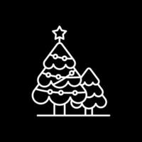 Kerstmis boom lijn omgekeerd icoon vector