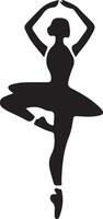minimaal ballerina vector icoon in vlak stijl zwart kleur silhouet, wit achtergrond 23