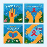 wereld aids dag campagne social media posts vector