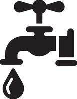 water kraan vector, symbool, clip art, teken, zwart kleur silhouet, wit achtergrond 16 vector