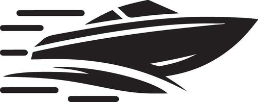 minimaal snelheid boot vector logo concept icoon, clip art, symbool, zwart kleur silhouet 9