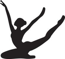 minimaal ballerina vector icoon in vlak stijl zwart kleur silhouet, wit achtergrond 4