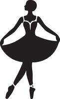 minimaal ballerina vector icoon in vlak stijl zwart kleur silhouet, wit achtergrond 50