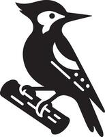 spechten vogel logo concept, zwart kleur silhouet, wit achtergrond 27 vector