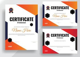 mooi certificaat sjabloon, modern diploma certificaat ontwerp, zakelijke Cursus certificaat, academie kwalificeren certificaat vector ontwerp, elegant certificaat van prestatie.