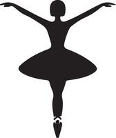 minimaal ballerina vector icoon in vlak stijl zwart kleur silhouet, wit achtergrond 43