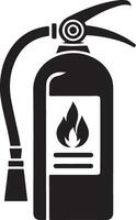 minimaal brand brandblusser icoon, symbool, clip art, zwart kleur silhouet, wit achtergrond 5 vector