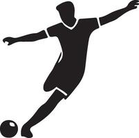 voetbal speler houding vector icoon in vlak stijl zwart kleur silhouet, wit achtergrond 18