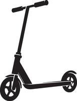 minimaal twee op wielen trap scooter vector zwart kleur silhouet, wit achtergrond 6