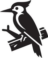 spechten vogel logo concept, zwart kleur silhouet, wit achtergrond 14 vector