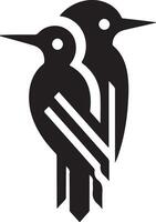 spechten vogel logo concept, zwart kleur silhouet, wit achtergrond 21 vector