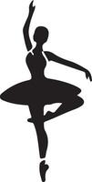 minimaal ballerina vector icoon in vlak stijl zwart kleur silhouet, wit achtergrond 27