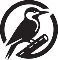 spechten vogel logo concept, zwart kleur silhouet, wit achtergrond 15 vector