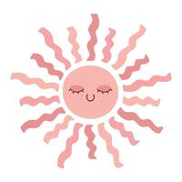 schattig glimlachen zon in pastel kleuren. hand- getrokken Scandinavisch stijl decoratie voor kinderkamer kinderen kamer. vector illustratie