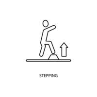 stepping concept lijn icoon. gemakkelijk element illustratie. stepping concept schets symbool ontwerp. vector
