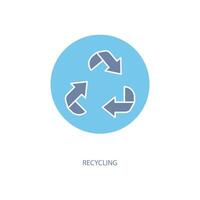 recycling concept lijn icoon. gemakkelijk element illustratie. recycling concept schets symbool ontwerp. vector