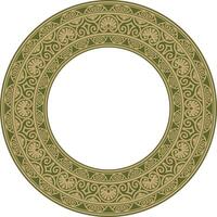 vector goud en groen ronde klassiek Renaissance ornament. cirkel, ring Europese grens, opwekking stijl kader