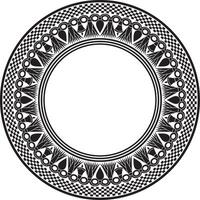 vector monochroom zwart ronde Egyptische ornament. eindeloos cirkel, ring van oude Egypte. meetkundig Afrikaanse kader